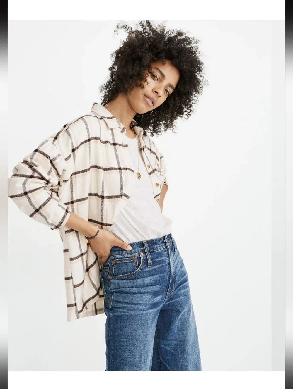 Madewell Bromley Plaid Flannel Button Up Shirt Sz XS